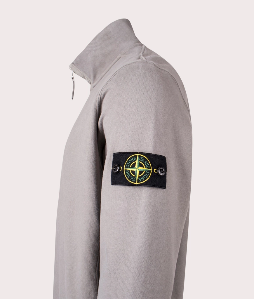 Stone Island Mens Organic Cotton Quarter Zip Sweatshirt